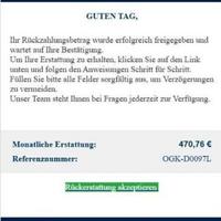 Hier ein Beispiel für betrügerische Nachrichten